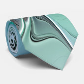 Abstract met blauwe, moderne fractale kunst stropdas (Opgerold)