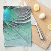 Abstract met blauwe, moderne fractale kunst theedoek (Quarter Fold)