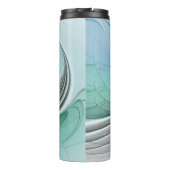 Abstract met blauwe, moderne fractale kunst thermosbeker (Achterkant)