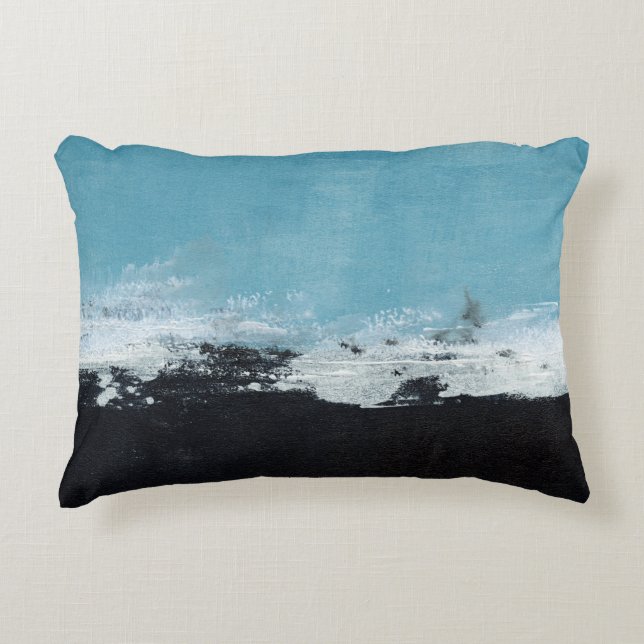 Abstract, met de hand geschilderd landschap accent kussen (Voorkant)