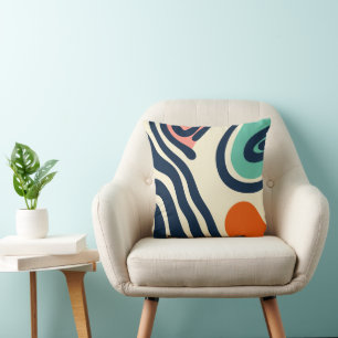 Abstract met een minimaal retro ontwerp kussen