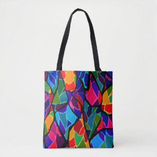 Abstract met meerdere kleuren draagtas