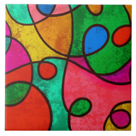 Abstract met meerdere kleuren tegeltje
