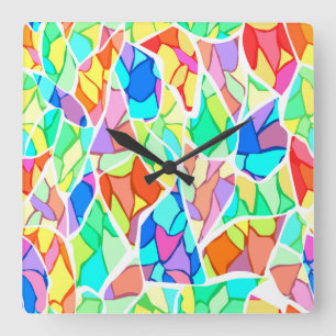 Abstract met meerdere kleuren vierkante klok