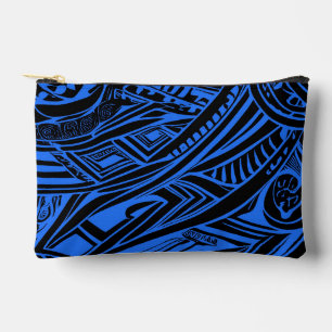 Abstract met zwarte en blauwe tribale etui