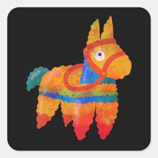 Abstract Mexico Inspired Pinata Design Vierkante Sticker (Voorkant)