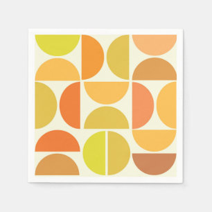 Abstract mid century modern cirkels oranje geel servet