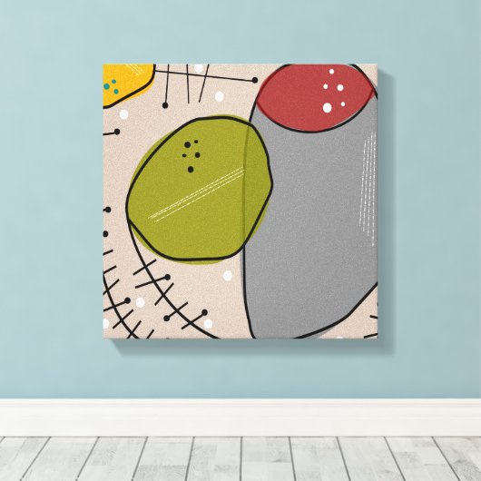 Abstract mid-century modern wrapped Canvas (Insitu (Houten vloer))