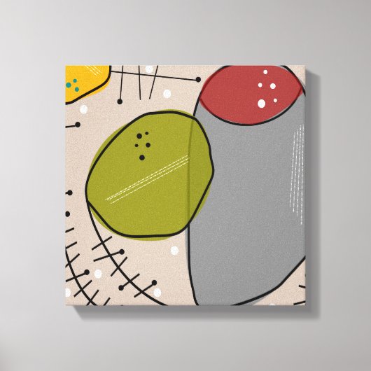Abstract mid-century modern wrapped Canvas (Voorkant)