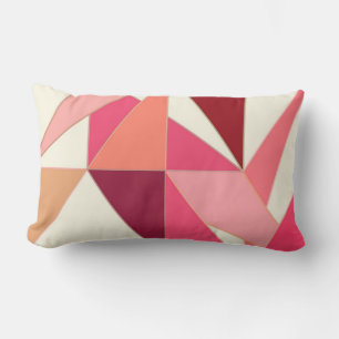 Abstract midden - driehoeken, Shell roze Kussen