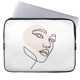 Abstract minimaal vrouw enkele lijn art 2 laptop sleeve