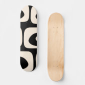Abstract minimaal zwart en crème uit de Middeleeuw Skateboard (Voorkant)
