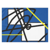 Abstract minimalisme Blauw Geel Tafelkleed (Voorkant (Horizontaal))
