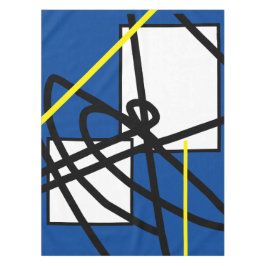 Abstract minimalisme Blauw Geel Tafelkleed