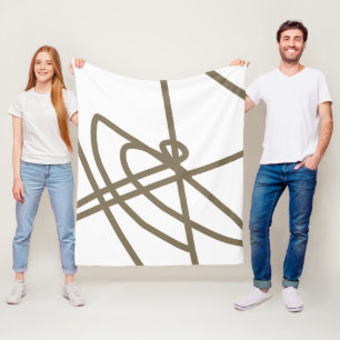 Abstract minimalisme Chocolade Lines White Blanket Fleece Deken