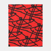 Abstract minimalisme lijnen zwart rode deken (Voorkant)