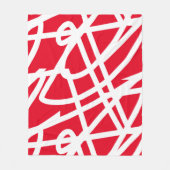 Abstract minimalisme Witte lijnen Rode Blanket Fleece Deken (Voorkant)
