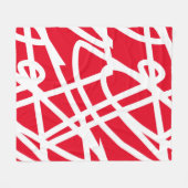 Abstract minimalisme Witte lijnen Rode Blanket Fleece Deken (Voorkant (Horizontaal))