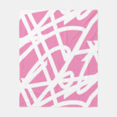 Abstract minimalisme witte lijnen roze deken (Voorkant)
