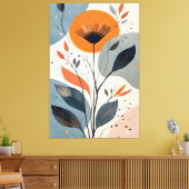 Abstract Minimalist Floral Botanical Art Illustrat Canvas Afdruk (Insitu (Woonkamer))