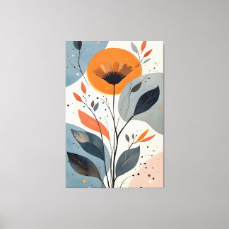 Abstract Minimalist Floral Botanical Art Illustrat Canvas Afdruk