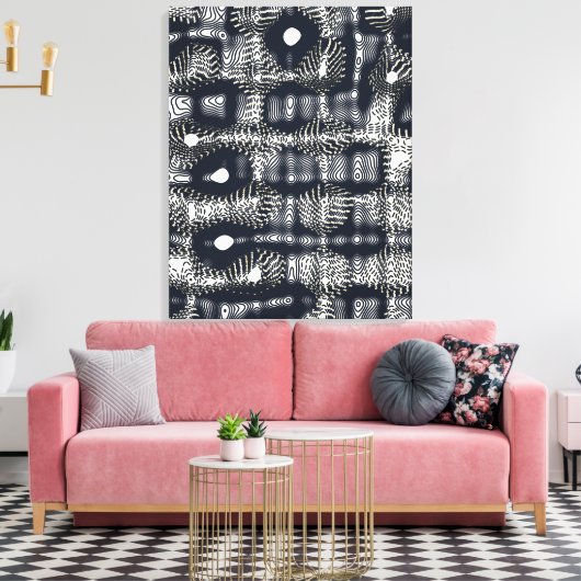 Abstract Minimalist Quantum Mechanics pattern  Canvas Afdruk (Insitu (Woonkamer))