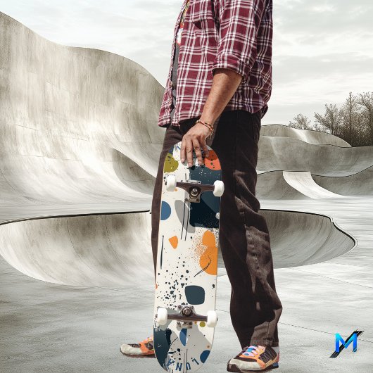 Abstract minimalistisch - aardtoon geometrisch skateboard
