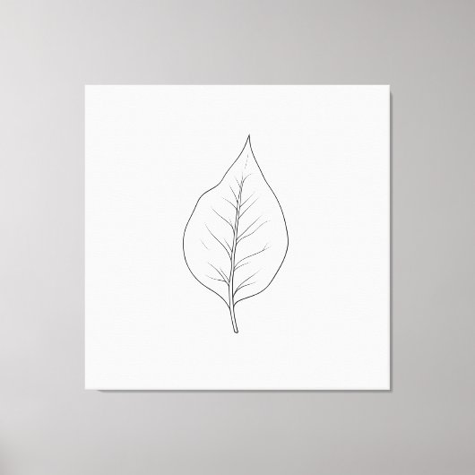 Abstract minimalistisch blad canvas afdruk (Voorkant)