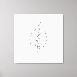 Abstract minimalistisch blad canvas afdruk