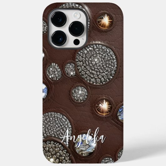 Abstract minimalistisch gepersonaliseerd faux-lede Case-Mate iPhone case (Achterkant)