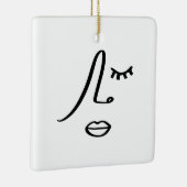 Abstract minimalistisch gezicht modern kunstontwer keramisch ornament (Rechts)