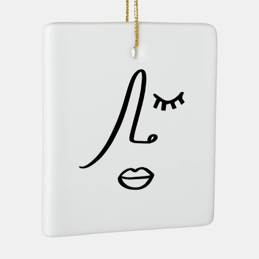 Abstract minimalistisch gezicht modern kunstontwer keramisch ornament (Rechts)