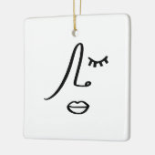 Abstract minimalistisch gezicht modern kunstontwer keramisch ornament (Links)