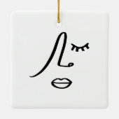 Abstract minimalistisch gezicht modern kunstontwer keramisch ornament (Achterkant)