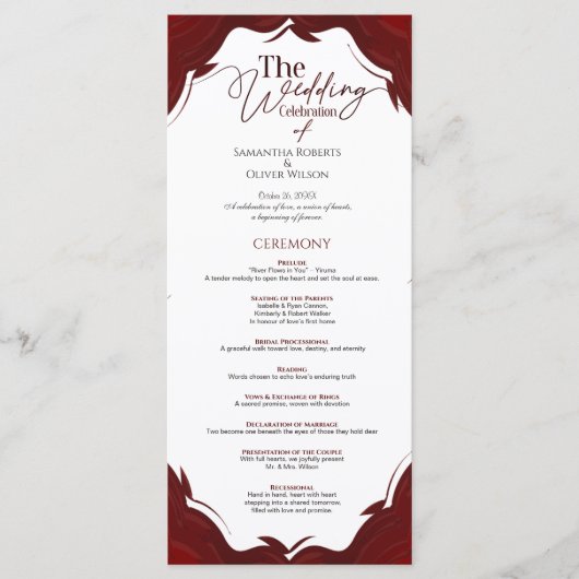 Abstract minimalistisch huwelijksprogramma programma (Voorkant)