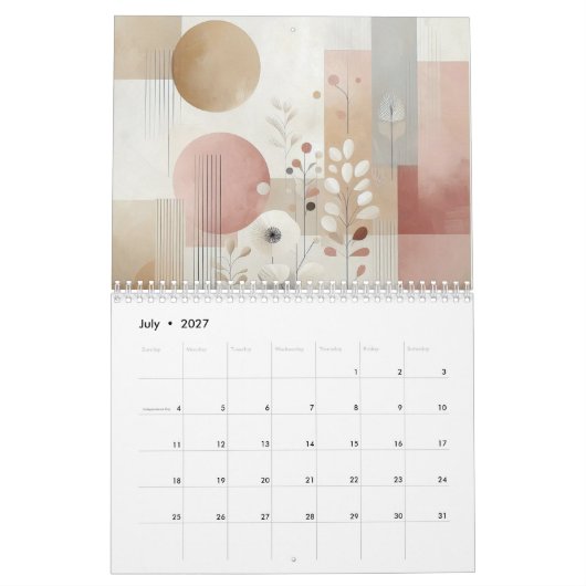 Abstract minimalistisch kalender (Jul 2027)