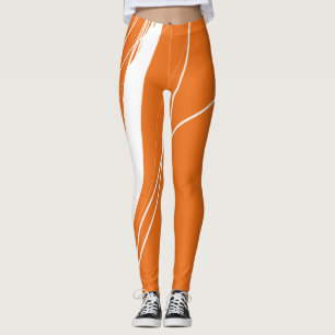 Abstract minimalistisch Oranje-wit Leggings