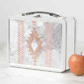 abstract minimalistisch roos goud aztec witte marm (In situ)