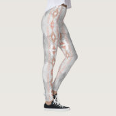 abstract minimalistisch roos goud aztec witte marm leggings (Rechts)
