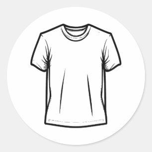 Abstract minimalistisch T-Shirt silhouet Ronde Sticker