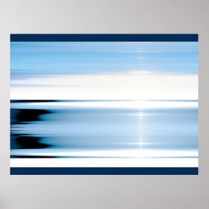 Abstract Minimalistische Hemel- en Zee-Blues Poster