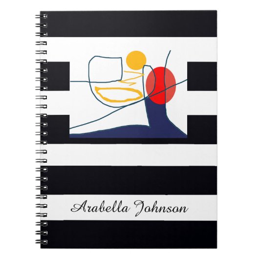 Abstract Modern Art Personalized Name Classic Chic Notitieboek (Voorkant)