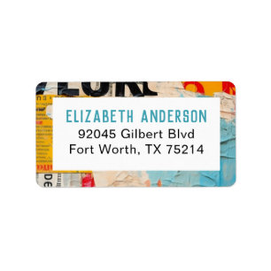 Abstract Modern Artsy Retouradres Etiket