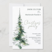 Abstract Modern Christmas Tree Party Invitation (Devant)