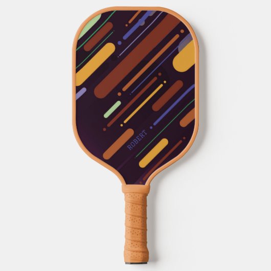 Abstract modern diagonaal lijnen monogram pickleball paddle (Voorkant)
