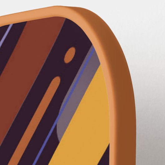 Abstract modern diagonaal lijnen monogram pickleball paddle (Links Detail)