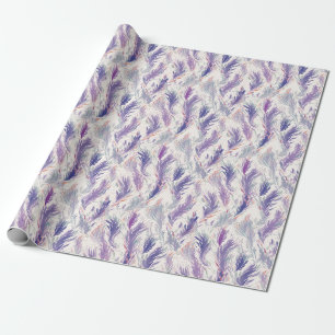 Abstract Modern Floral Feather Pattern Cadeaupapier