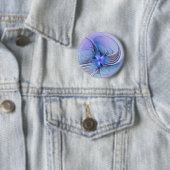 Abstract Modern Fractal Art Lavender Blue Ronde Button 5,7 Cm (In situ)