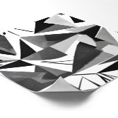 Abstract Modern Geometric Black & White Watercolor Poster (Hoek)