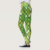 Abstract modern geometrisch rasterpatroon leggings (Links)